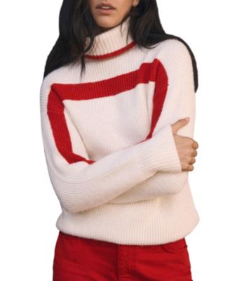  Women's Contrast Stripe Sweater