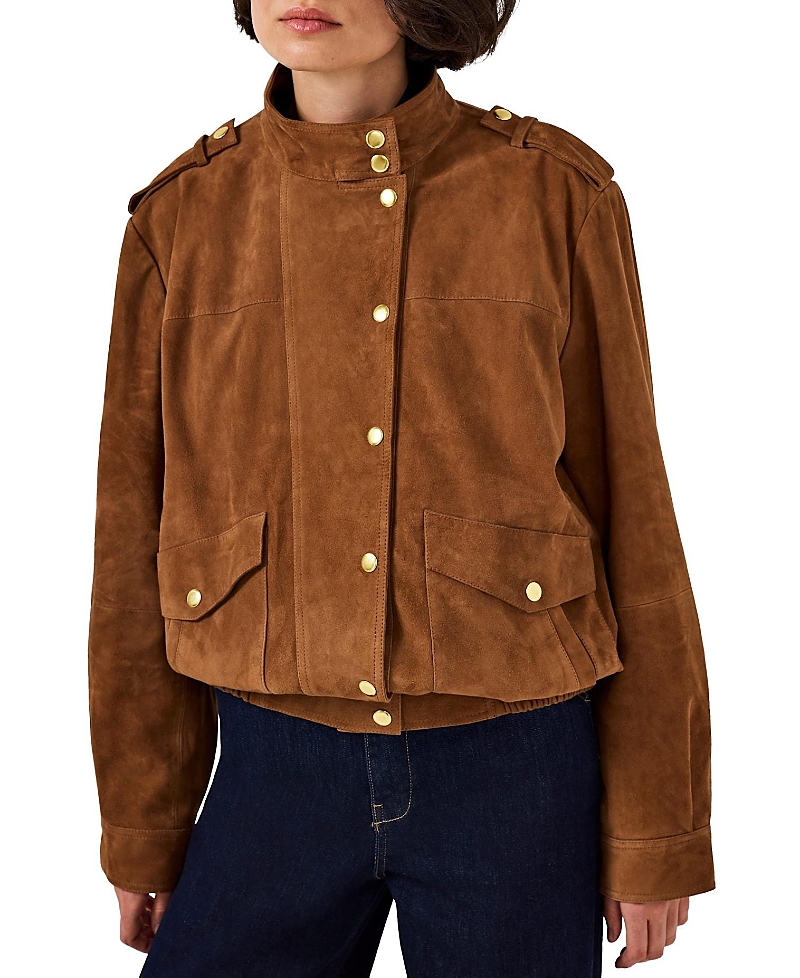 Mint Velvet Women's Suede Bomber Jacket