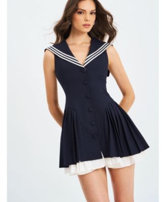  Calliope Sailor Pleated Mini Dress