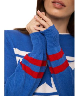  Women's Cotton Blend Star Knit Sweater