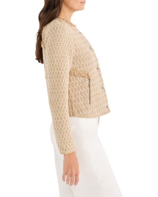 Brocade Fringe Knit Jacket