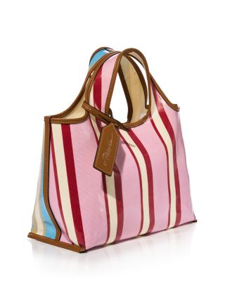 Mini Dual Stripe Canvas Market Tote Bag