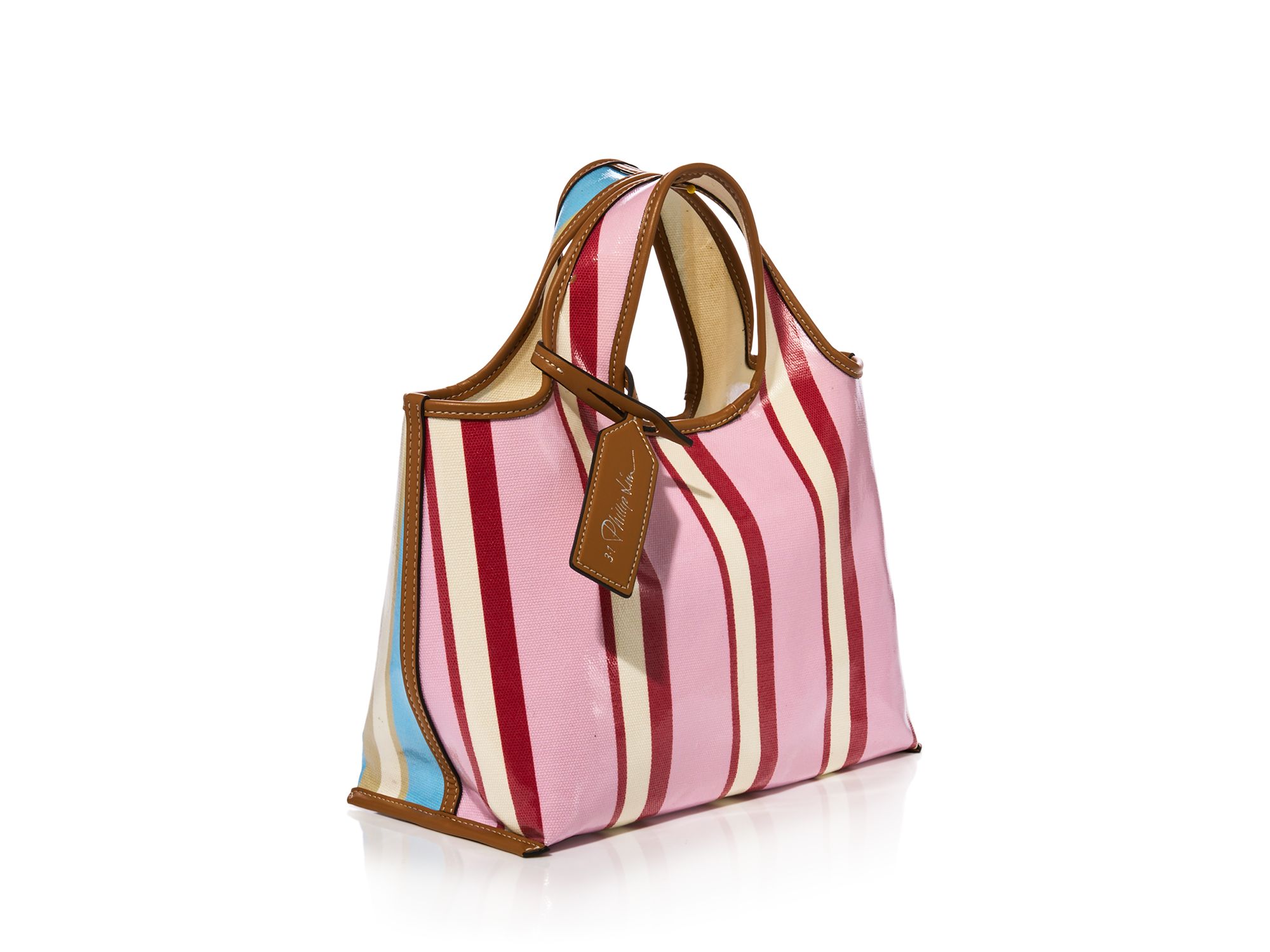 Mini Dual Stripe Canvas Market Tote Bag — Image 4