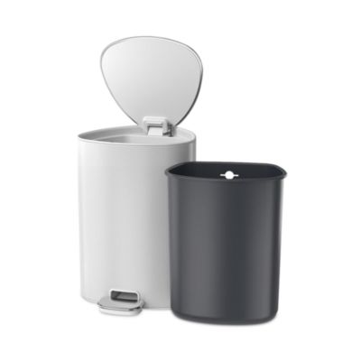 Easy Store 5L Pedal Trash Bin with Liner Storage - White