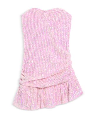 Girls' Estelle Asymmetric Strapless Sequin Dress - Big Kid