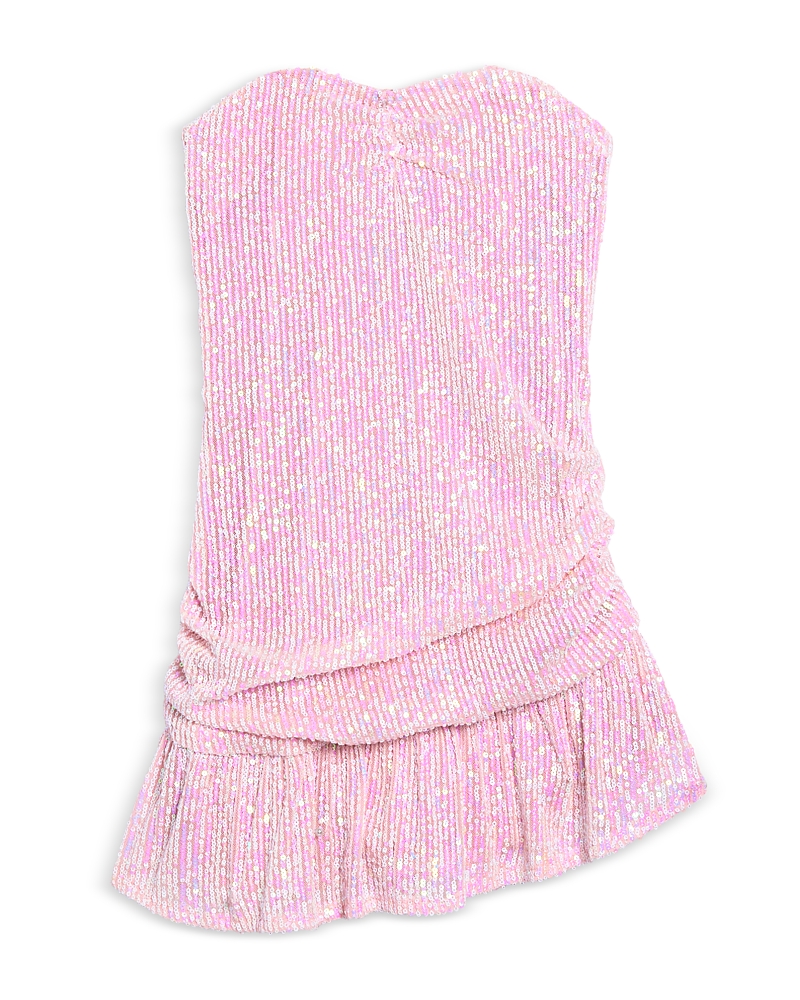 KatieJnyc Girls' Estelle Asymmetric Strapless Sequin Dress - Big Kid