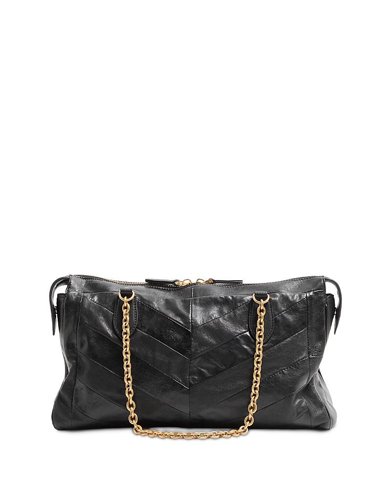 Valentino Garavani Panthea Nappa Leather Chevron VLogo Shoulder Bag