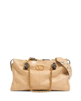 Panthea Nappa Leather Chevron VLogo Shoulder Bag