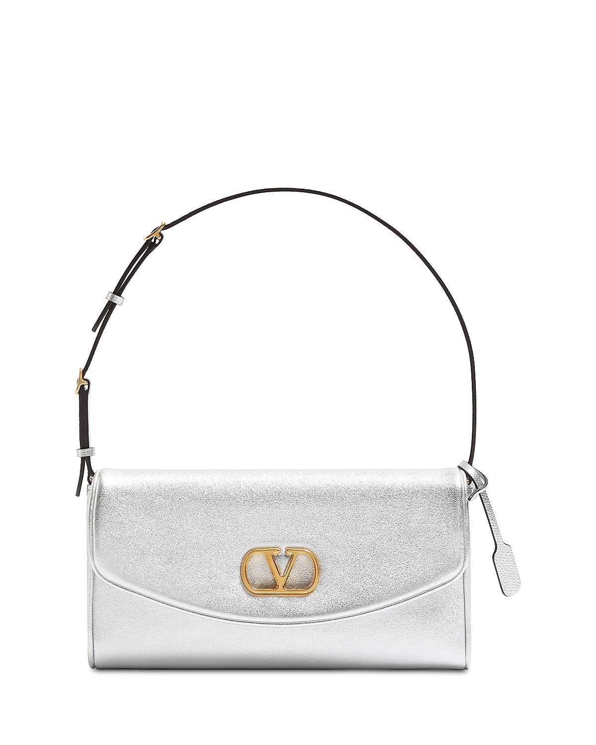 Valentino Garavani DeVain VLogo Laminated Nappa Leather Small Shoulder Bag