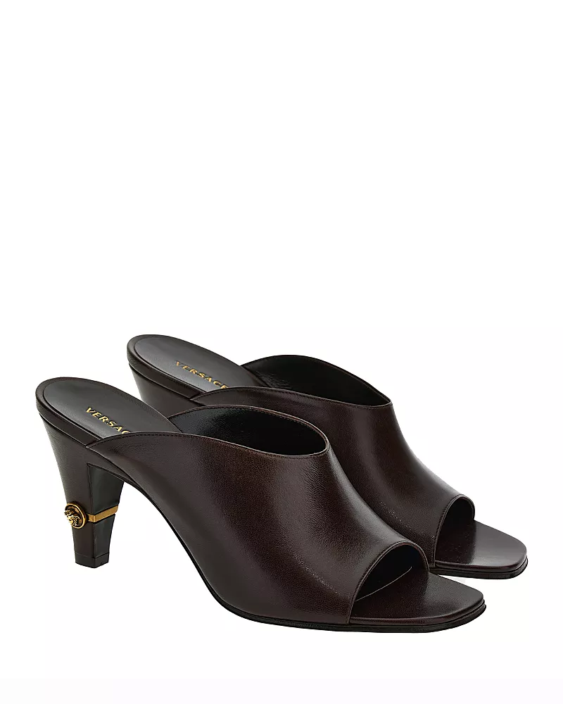 Versace Women's Leather Mule Sandals