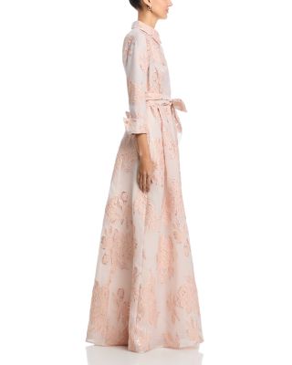 Metallic Jacquard Shirt Dress Gown