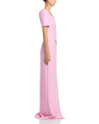 Digital Floral Crepe Column Gown