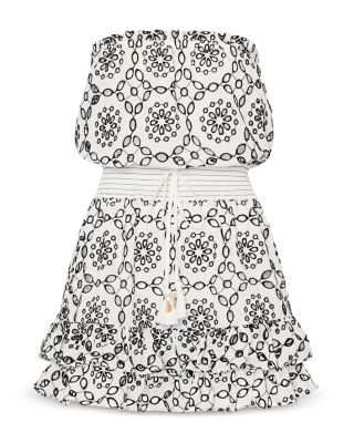 Verity Two Tone Circle Eyelet Dress Swim Cover-Up 