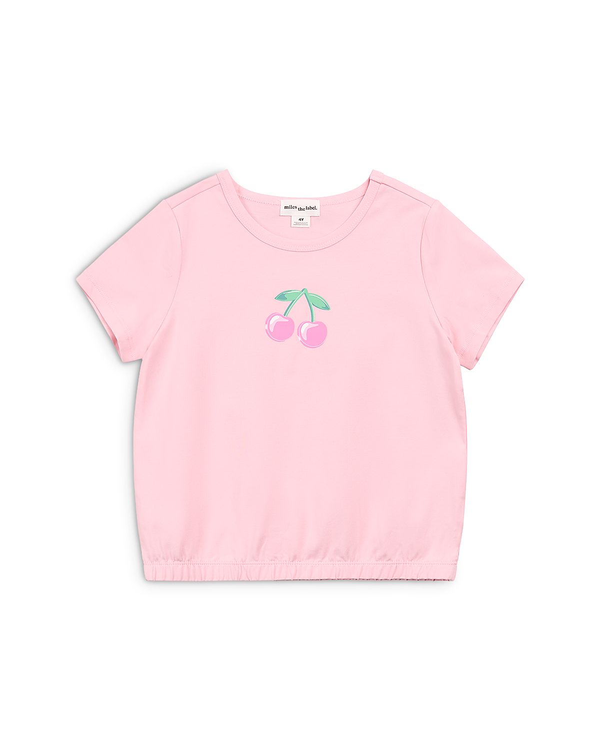 Miles The Label Girls' Short Sleeved Cherry Top - Little Kid, Big Kid