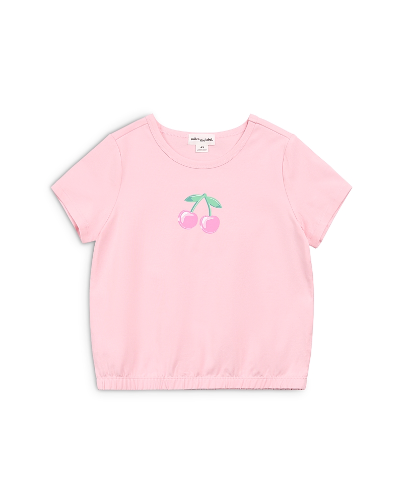 Miles The Label Girls' Short Sleeved Cherry Top - Little Kid, Big Kid