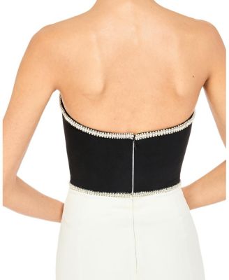  Odette Bow-Embellished Beaded Midi Dress