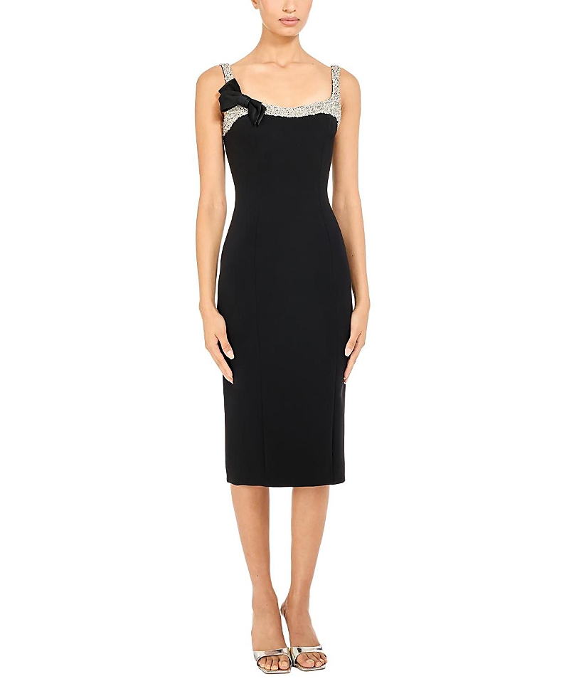 Jenny Packham Lucy Crystal-Embellished Bow Midi Dress