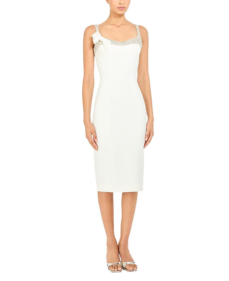 Jenny Packham Lucy Crystal-Embellished Bow Midi Dress