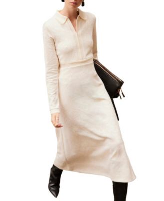  Women's Jacquard Zip Midi Dress