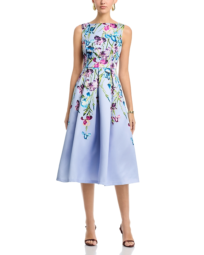 Eliza J Sleeveless Boat Neck Midi Dress
