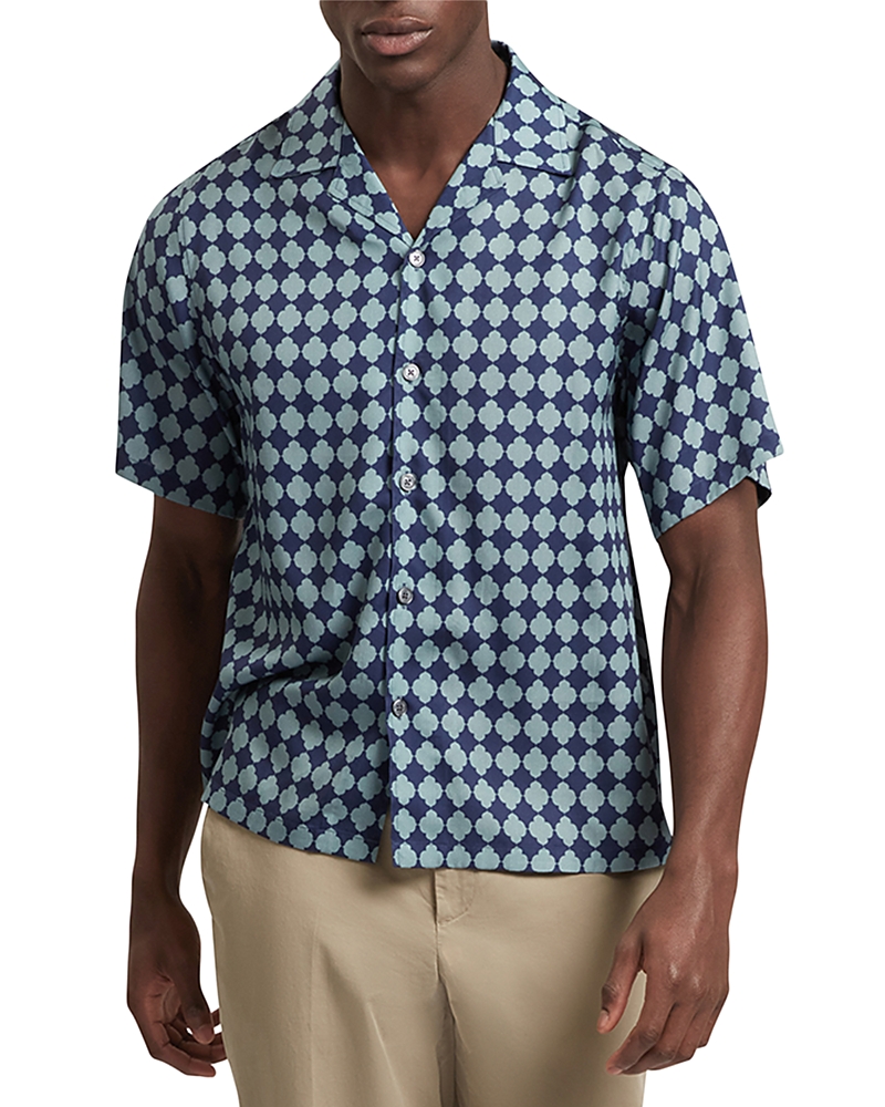 Ted Baker Ibicui Short Sleeve Regular Fit Tile Print Geo Shirt