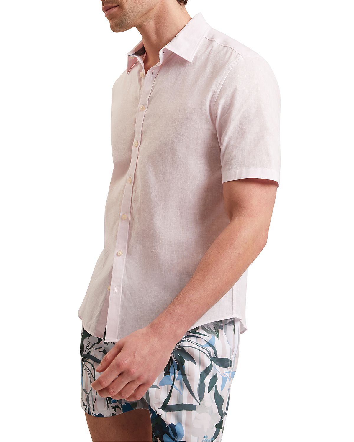 Ted Baker Wryte Linen & Cotton Short Sleeve Shirt