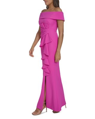 Off The Shoulder Ruffle Mermaid Gown