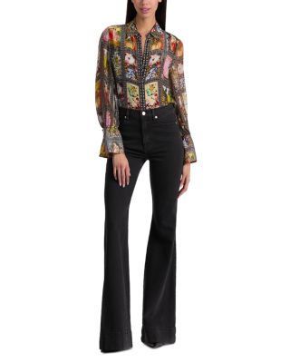 Wan Button Front Blouse