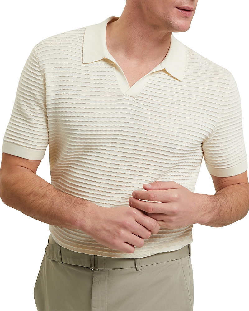 Ted Baker Bestel Short Sleeve Wavy Stitch Open Neck Polo