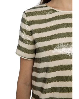 Tchao Sequin Stripe Top 