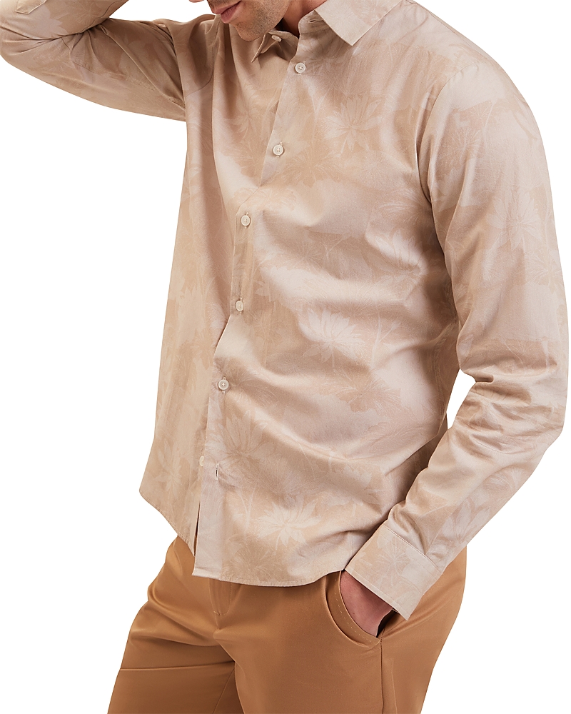 Ted Baker Ocania Long Sleeve Tonal Floral Print Shirt
