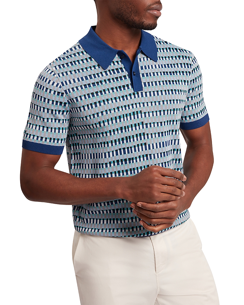 Ted Baker Tadmori Short Sleeve Geo Jacquard Polo