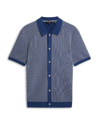 Noliva Short Sleeve Small Stitch Button Through Polo