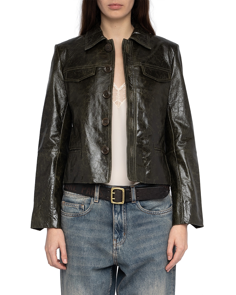 Zadig & Voltaire Liam Cuir Glossy Leather Jacket