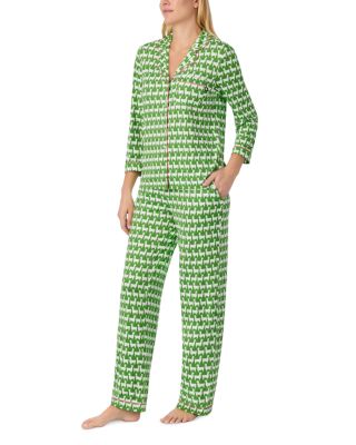 Brushed Jersey Three Quarter Sleeve Pajama Set