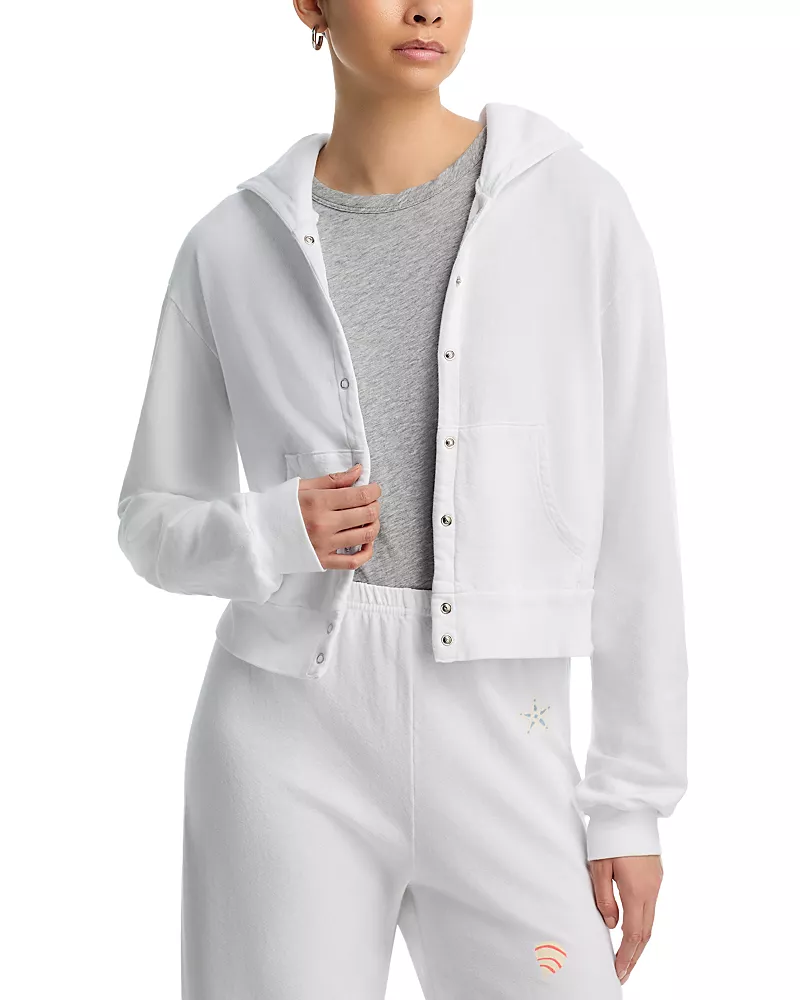 Aqua Sadie Snap Front Hoodie - Exclusive