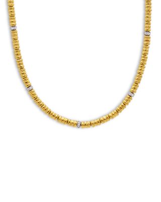 24K Yellow Gold Vertigo Diamond Beaded Strand Necklace, 18"