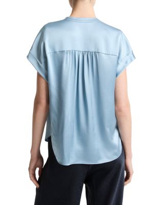 Silk Gathered Neck Top