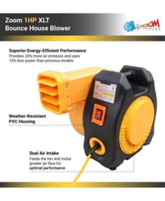 1.5 HP XLT Inflatable Bounce House Blower, Low Draw Air Blower for Inflatables, Blowers for Standard Bounce Houses, with Slide Combos, & Water Slides up to 18 ft Tall