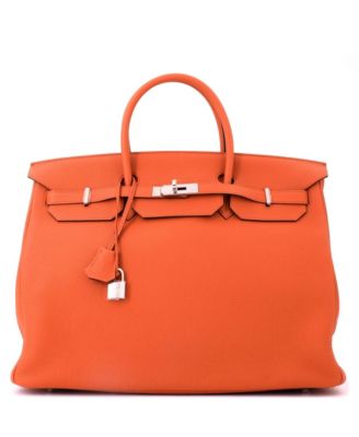 Birkin 40 Handbag Orange Togo with Palladium Hardware