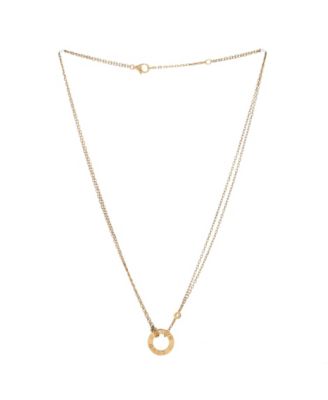  2 Diamonds Love Pendant Necklace 18K Gold and Diamonds, 16"