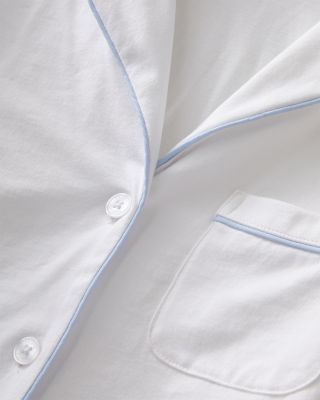 Piped Short Sleeve Short Pajama Set