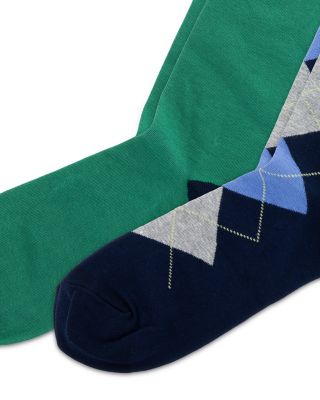 Lightweight Argyle Crew Socks, Pack of 2