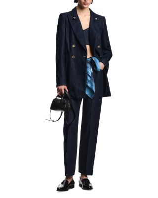 High Rise Straight Jeans in Solid Medium