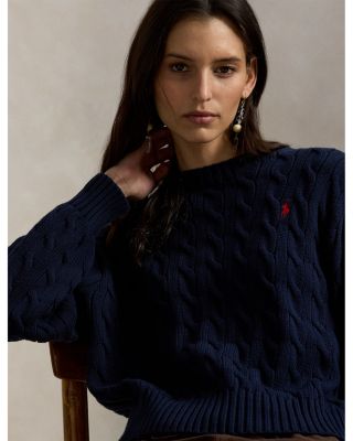 Crewneck Cable Knit Sweater