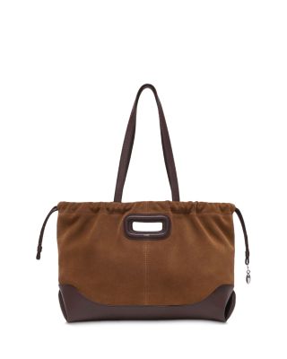 M Large Suede & Leather Tote 