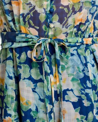 Floral Button Front Flutter Mini Dress - Exclusive