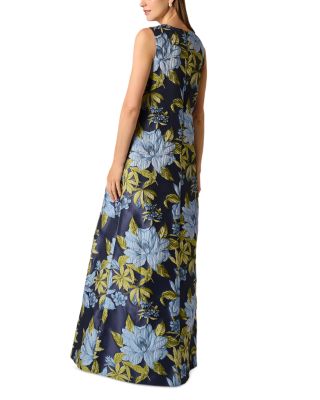 Floral Jacquard Trapeze Gown
