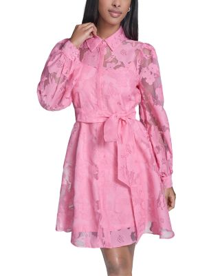 Floral Organza Shirt Dress