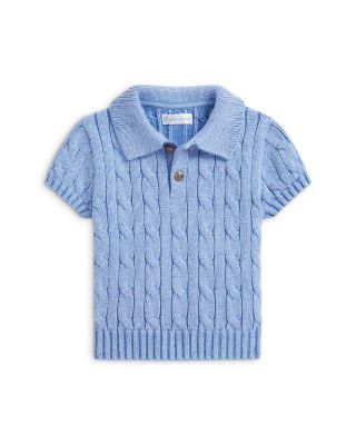 Boys' Cable Knit Cotton Polo Collar Sweater - Baby